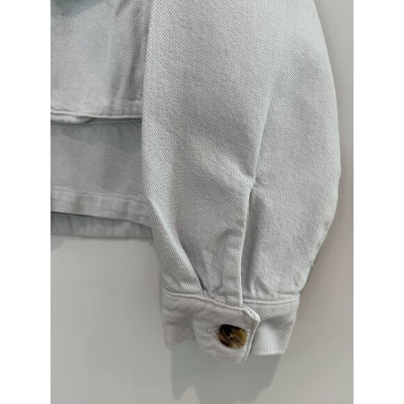 ZARA TRF PALE BLUE Pocket Jacket, size small - Picture 6 of 15